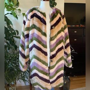 Anthropologie Hutch Chevron Faux Fur